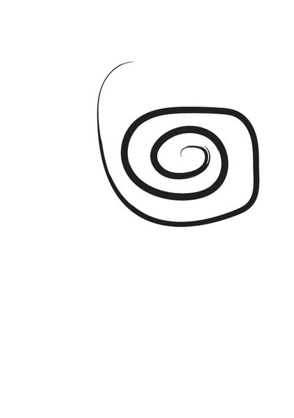 A digitised illustration of a drawing of a large spiral.