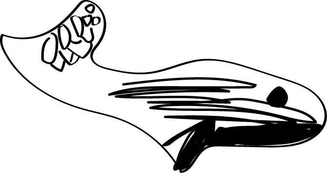 A child's drawing of a whale.