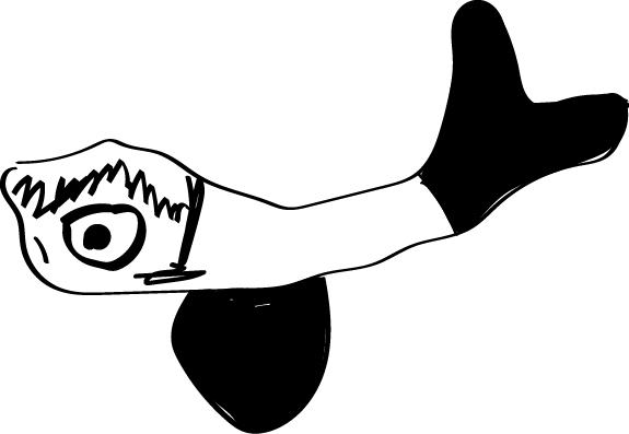Children's drawing of a whale.